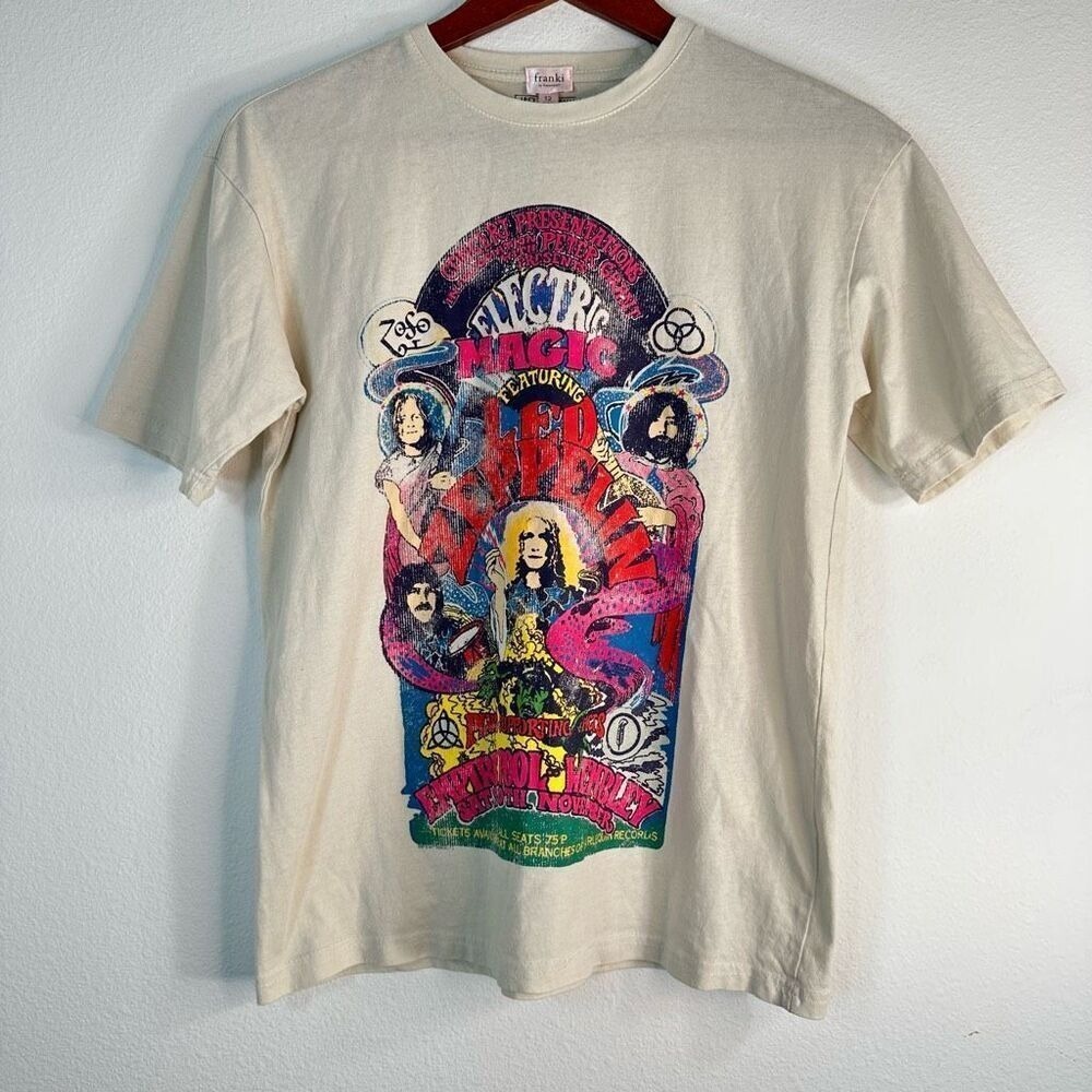 Francesca's Girls Led Zeppelin Electric Magic Graphic Print T-shirt Large Retro